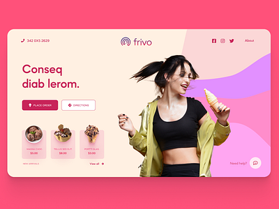 Frivo design icecream landingpage landingpagedesign web