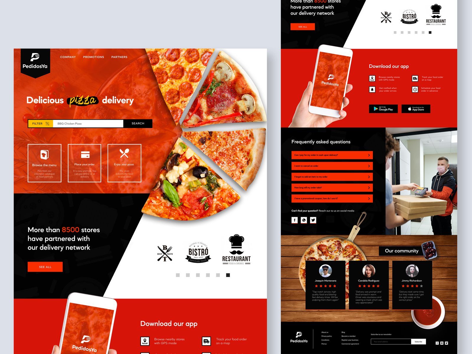 Pizza Delivery Website by Bruno Vivas on Dribbble