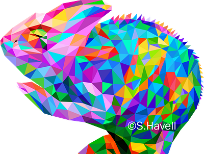 Chameleon chameleon colourful design illustration nature polygonal vector