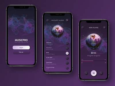 The Music Player MUSICPRO-Concept App app design gradient mobile app music purple ui ux