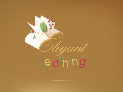 Elegant Learning Educational Platform Online 3d branding design graphic design illustration logo typography ui ux