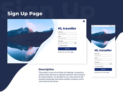 Sign Up Page design interaction interface signup ui ux