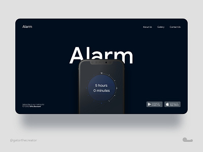 Landing Page for Alarm App