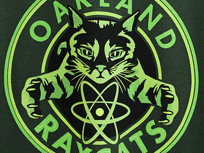 Oakland Raycats - 4 Color Waterbased Ink + Glow apparel cats comic books screen print