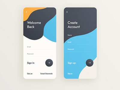 Minimal Sign in Sing up graphic design mobile ui