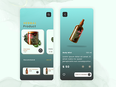 E commerce app design