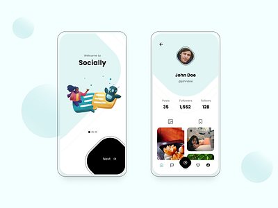 Minimal Social media app Design