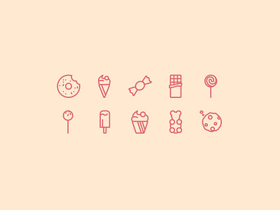 Sweets Icon Set icon icon set iconography iconset outline sketch library sweets