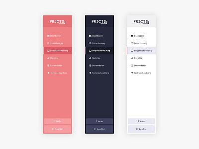 PRJCTS – Project planning system dashboard ui design system planning sidebar sidebar menu sidenav software tables uidesign
