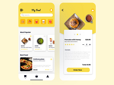 UI Food Ordering Application android design designer food app ui design uiux uiux designer uiuxdesign uiuxdesigner ux uxdesign webdesign website design websites