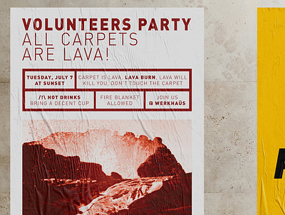 Carpets are lava! design dithering poster volcano