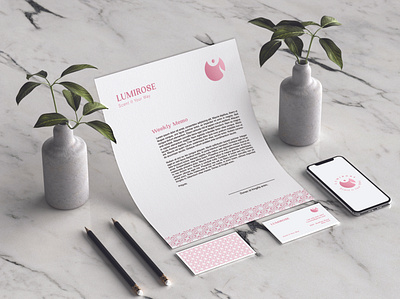 LumiRose / Visual Identity branding candle design feminine graphic design illustrator logo design logodesign logotype luxurious