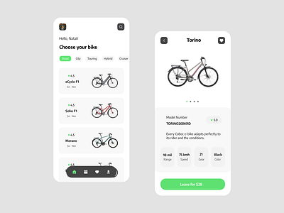 Bicycle rental app app bicycle rental app design ui