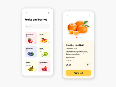 Fruit selling app app design fruit ui