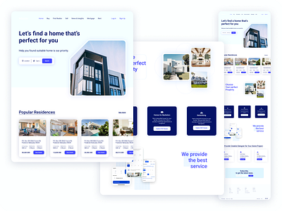 Real Estate Website Landing Page design landing page ui