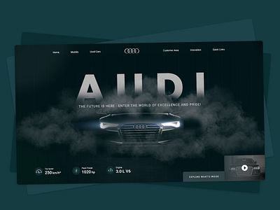 Landing Page- AUDI audi automobile car creative design graphic design inspiration landing landingpage page trending ui ux website