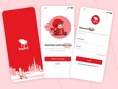 Onboarding Screen - Ragibull app concept conceptt delivery dribbble2022 food login onboarding signup ui uidesign