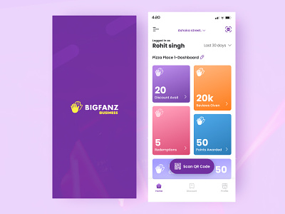 Business App - BIGFANZ app application business coupons creative design discounts dribbble dribbble2022 new share social social app social media trending ui ux