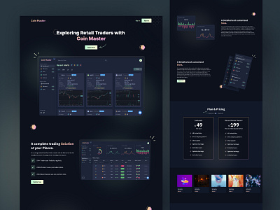 Landing Page Design branding coins crypto darkuo dribbble2022 dribbble2023 illustration landing page landingpage logo motion graphics sajon ui webaapp website