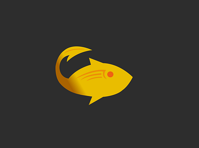 Golden Fish art beautiful branding design elegant fish fish logo fisherman fishes fishing flat illustrator logo minimal typography