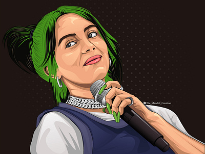 Billie Eilish billie eilish branding design illustration portrait vector vectorart vectorvexel vexel vexel art