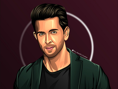 hrithik roshan bollywood design hrithik hrithikroshan illustration portrait portrait illustration themandix themandixcreation vectorart vectorvexel