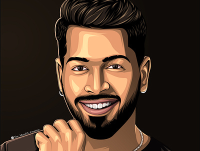 hardhik pandya cricketer hardhikpandya illustration ipl msdhoni themandix themandixcreation vectorart vectorvexel virat kohli