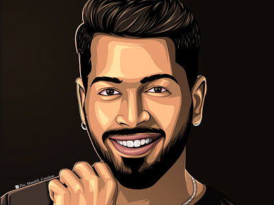 hardhik pandya cricketer hardhikpandya illustration ipl msdhoni themandix themandixcreation vectorart vectorvexel virat kohli