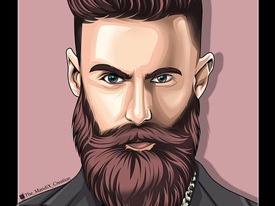 beard man beardlook beardstyle hairstyle handsome illustration illustration art themandix themandixcreation vectorart vectorvexel