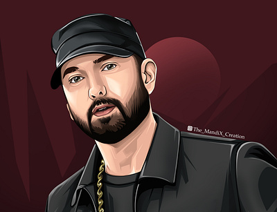 Eminem drake eminem hiphop illustration illustrator portrait rapgod rapper themandix themandixcreation vectorart vectorvexel vexelart