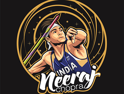 Neeraj chopra artwork branding cartoonlogo design facelogo goldmedal illustrationlogo logo logodesign mandix mascoatlogo neerajchopra olympics2020 olympictoky portrait sportlogo themandix themandixcreation vecto vectorart