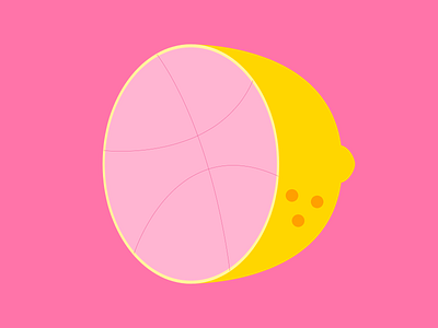 Dribble Lemon (Variation 1) app branding citrus dark pink design dribbble flat food fruit icon illustration lemon logo pink typography ui ux vector vegetable web