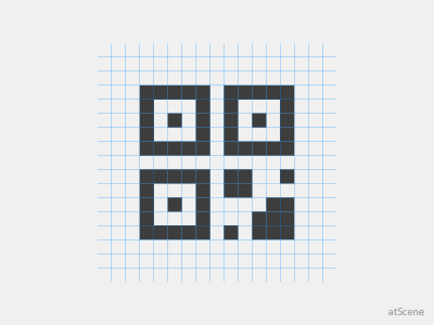Quick Response Code (QR code) app barcode code dribbble flat icon invite logo mobile mono qr trademark