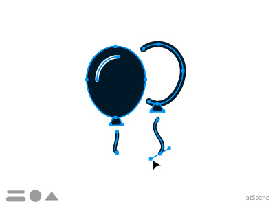 Balloon icon air balloon birthday celebration design flat icon logo party pictogram vector