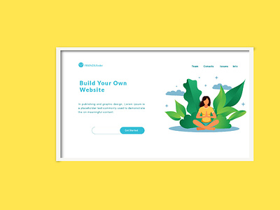 Landing page design on yoga theme