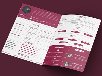 Resume/ Cv Design. branding brochure cv design flyer illustration itentity logo minimal profile resume resumecv typography ui vector