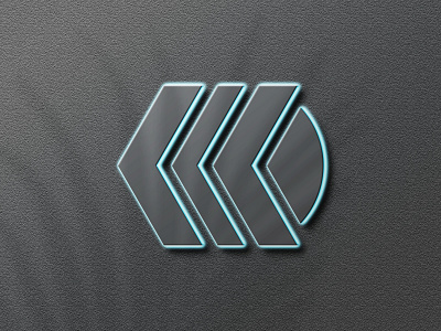 3d neon logo mockup