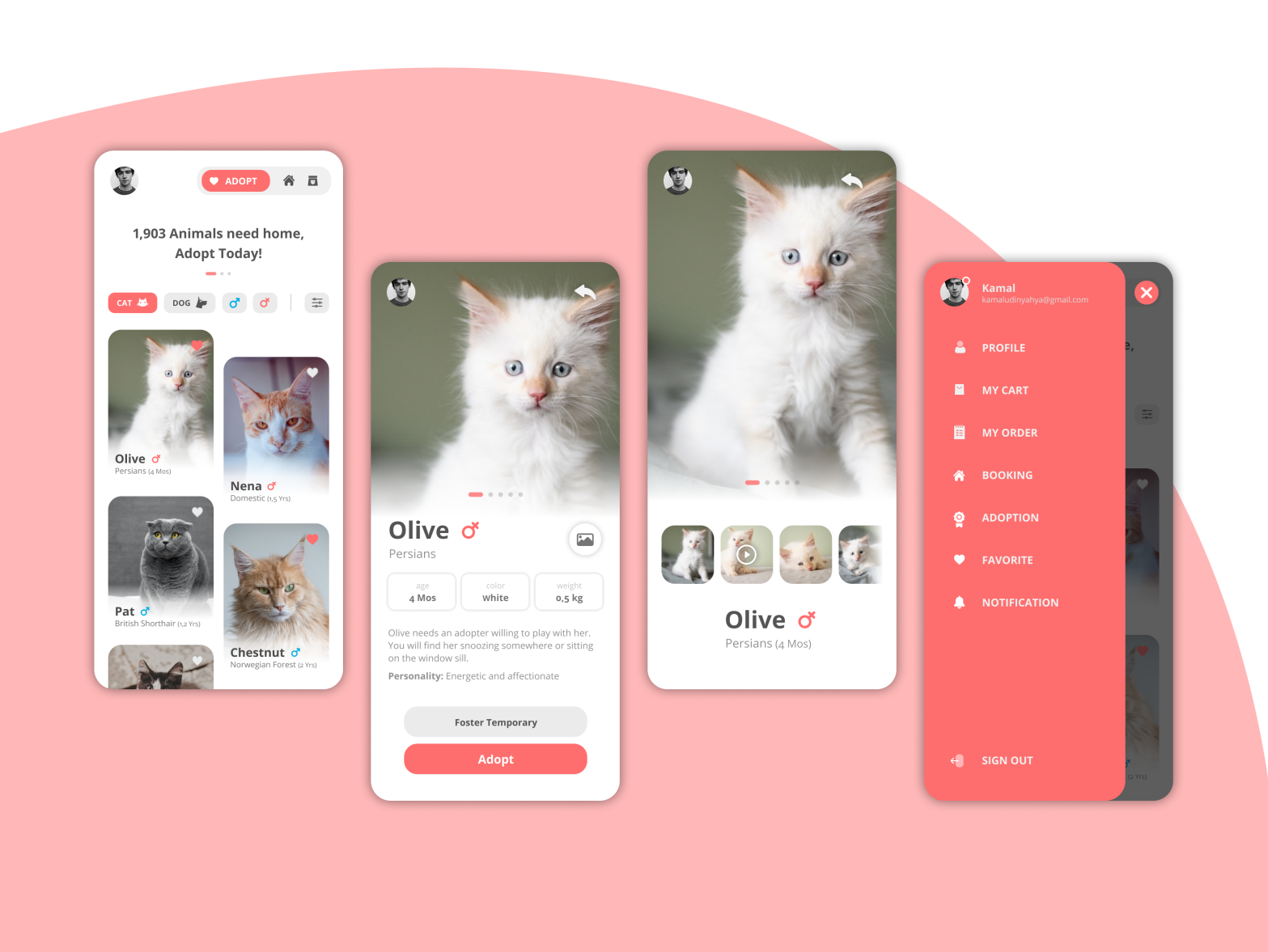 Pet Adoption Application by Kamaludin Yahya on Dribbble