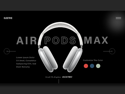 Landing page concept selling Airpods