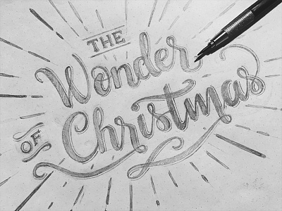 The Wonder of Christmas Lettering christmas church community grace hand lettering pencil wonder