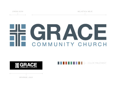 Grace Church Rebrand church cross god grace logo rebranding