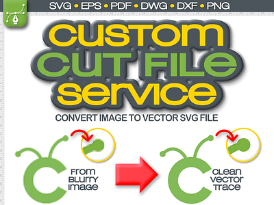 Personalized custom SVG service logo to vector files Custom