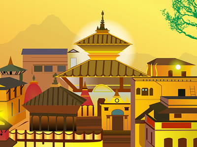 Pashupati Mandir Illustration illustrator nepal pashupatinath vector vectordesign