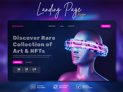 Landing Page Design | Cryptocurrency Nft art Banner