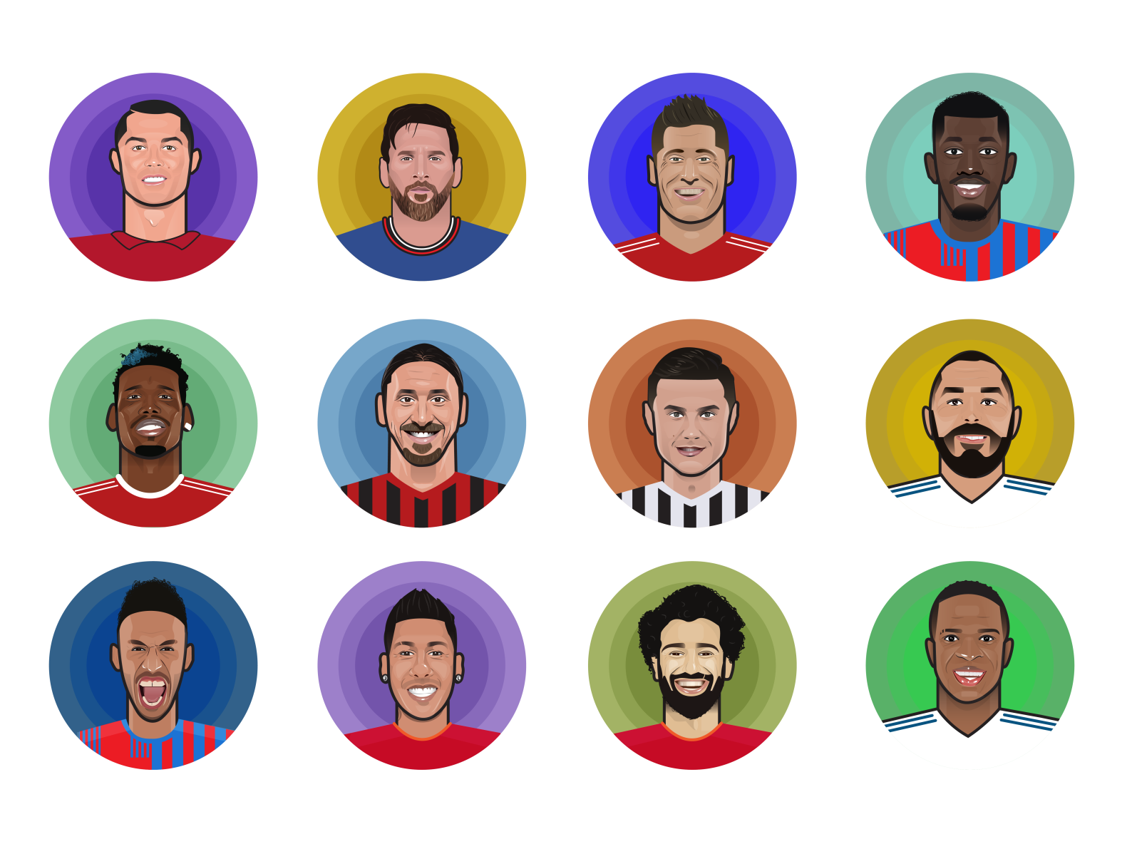 Football player Avatars by Niki on Dribbble