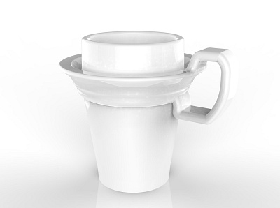 3D Model of Unique Coffee Cup 3dcad engineer industrial design keyshot manufacturing product design products rendering solidworks