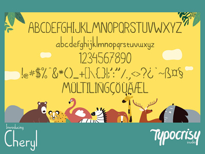 Cheryl font (glyphs) alphabet character font font design glyph type typeface typogaphy write