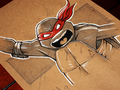 TMNT - The 25 challenge drawing ninja turtles original art pen and ink tmnt
