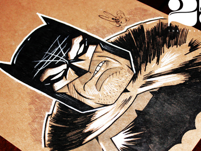 Batman (Dark Knight Returns) - The 25 batman drawing illustration original art pen and ink