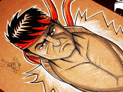 Ryu - The 25 drawing illustration pen and ink ryu street fighter 2 the 25